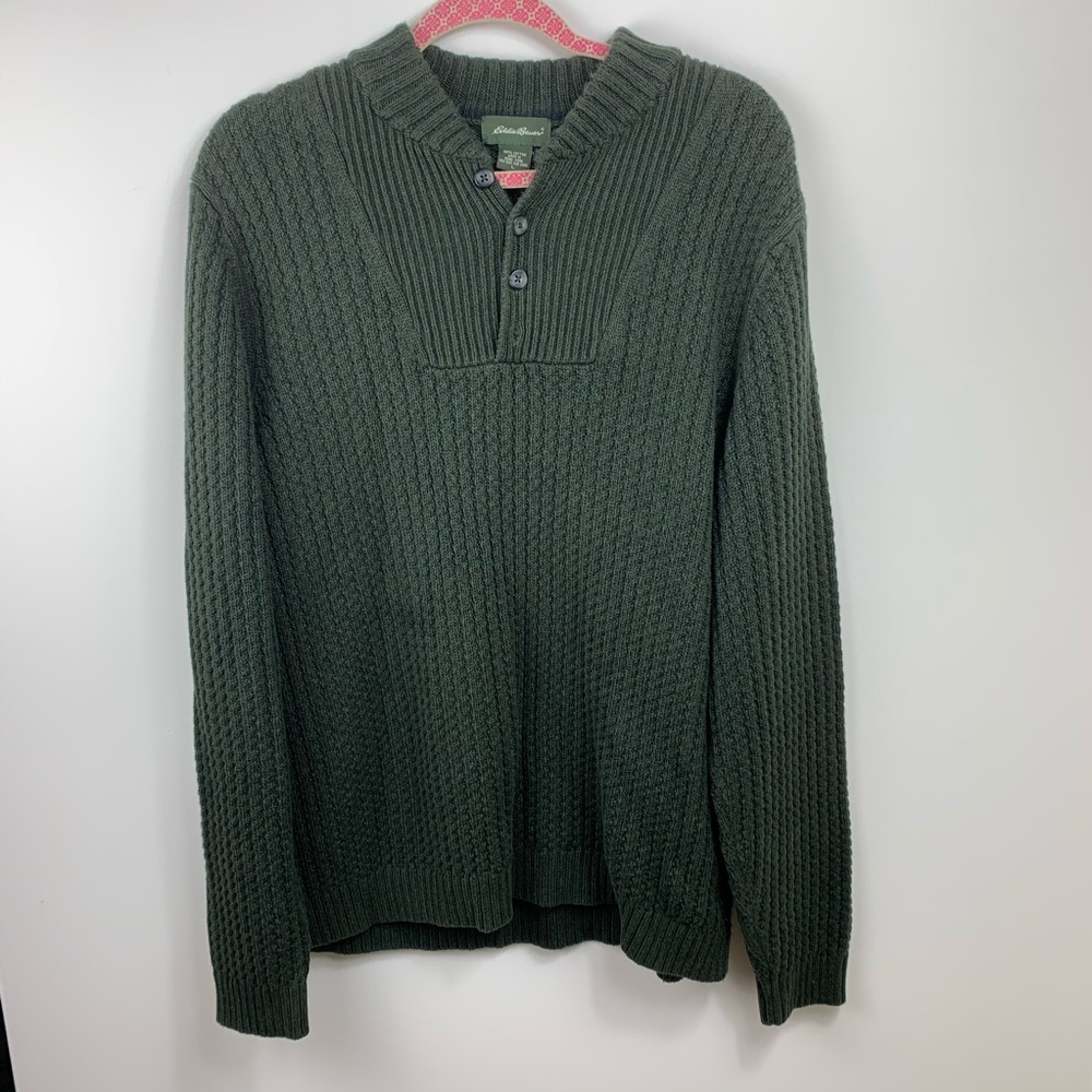 Vintage Eddie Bauer Chunky Knit Green Sweater